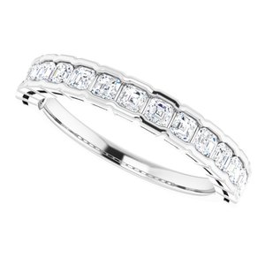 Platinum  2 mm Asscher Anniversary Band Mounting