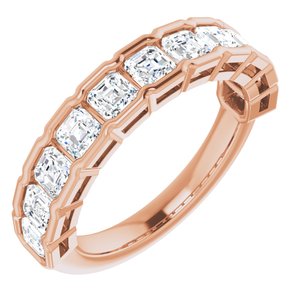 14K Rose  3 mm Asscher Anniversary Band Mounting