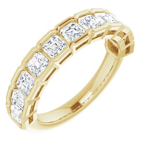 14K Yellow  3 mm Asscher Anniversary Band Mounting