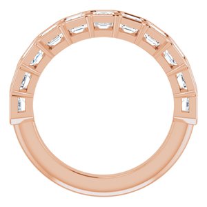 14K Rose  3 mm Asscher Anniversary Band Mounting