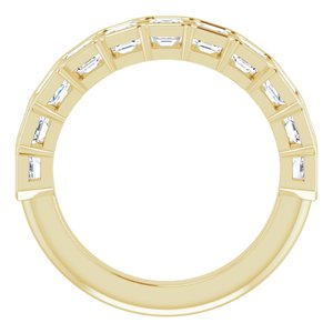 14K Yellow  3 mm Asscher Anniversary Band Mounting