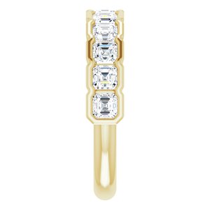 14K Yellow  3 mm Asscher Anniversary Band Mounting