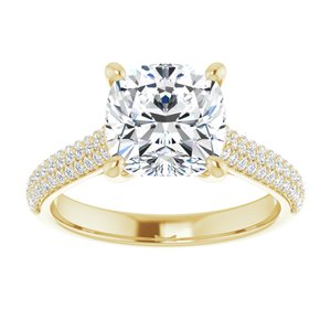 14K Yellow  8 mm Cushion Engagement Ring Mounting