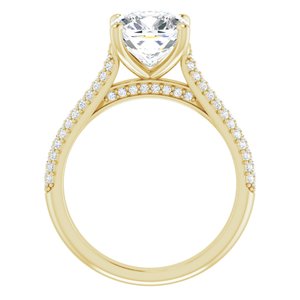 14K Yellow  8 mm Cushion Engagement Ring Mounting