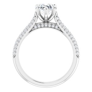 Platinum  10x7 mm Pear Engagement Ring Mounting