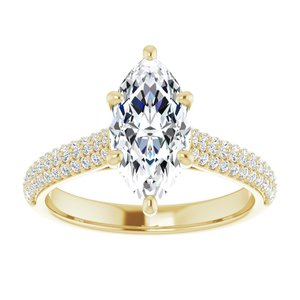 14K Yellow  12x6 mm Marquise Engagement Ring Mounting