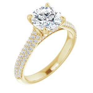 14K Yellow  7.4 mm Round Engagement Ring Mounting