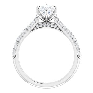 Platinum  12x6 mm Marquise Engagement Ring Mounting