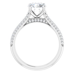 Platinum  7.4 mm Round Engagement Ring Mounting