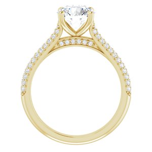 14K Yellow  7.4 mm Round Engagement Ring Mounting