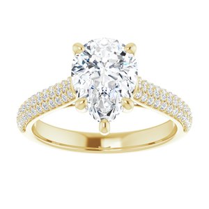 14K Yellow  10x7 mm Pear Engagement Ring Mounting