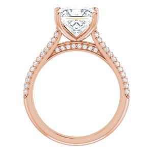 14K Rose  7.5 mm Square Engagement Ring Mounting