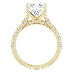 14K Yellow  7.5 mm Square Engagement Ring Mounting