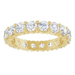 14K Yellow 3.5 mm Round Eternity Band Mounting Size 7