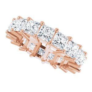 14K Rose 4x4 mm Square Eternity Band Mounting