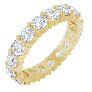 14K Yellow 3.5 mm Round Eternity Band Mounting Size 7