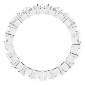 Platinum 3x3 mm Asscher Eternity Band Mounting Size 7