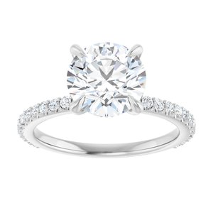 Platinum  8.2 mm Round Engagement Ring Mounting