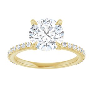 14K Yellow  8.2 mm Round Engagement Ring Mounting