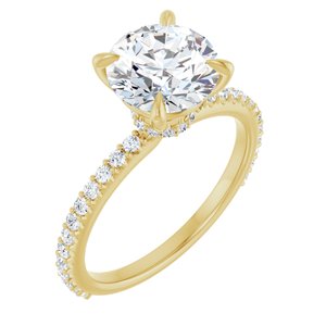 14K Yellow  8.2 mm Round Engagement Ring Mounting