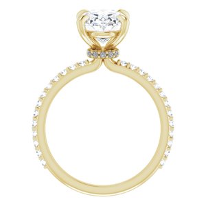 14K Yellow  10x8 mm Oval Engagement Ring Mounting