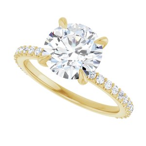 14K Yellow  8.2 mm Round Engagement Ring Mounting