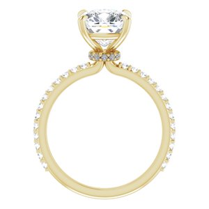 14K Yellow  8 mm Cushion Engagement Ring Mounting