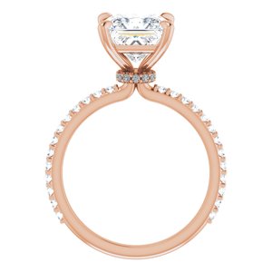 14K Rose  7.5 mm Square Engagement Ring Mounting