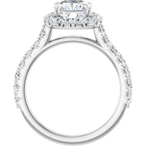 Platinum  7 mm Cushion Engagement Ring Mounting