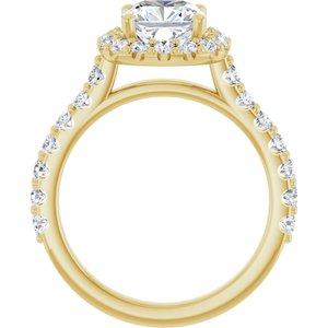 14K Yellow  7 mm Cushion Engagement Ring Mounting