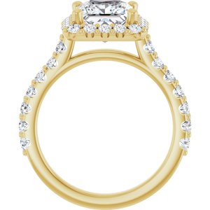 14K Yellow  7 mm Square Engagement Ring Mounting