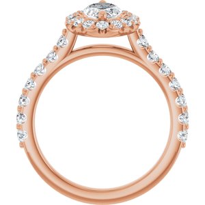 14K Rose  10x5 mm Marquise Engagement Ring Mounting