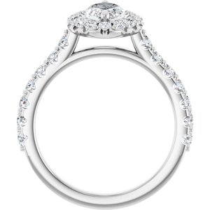 Platinum  10x5 mm Marquise Engagement Ring Mounting