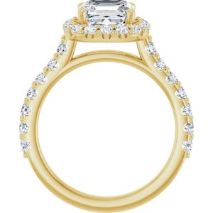 14K Yellow  7 mm Asscher Engagement Ring Mounting