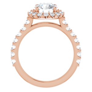 14K Rose  7.4 mm Round Engagement Ring Mounting