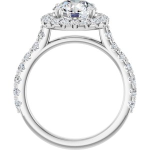 Platinum  8 mm Round Engagement Ring Mounting