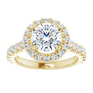 14K Yellow  7.4 mm Round Engagement Ring Mounting