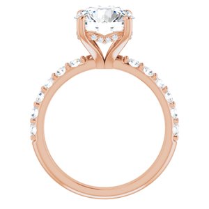 14K Rose  8.8 mm Round Engagement Ring Mounting