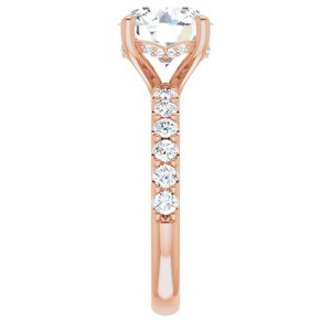 14K Rose  8.8 mm Round Engagement Ring Mounting