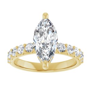 14K Yellow  12x6 mm Marquise Engagement Ring Mounting