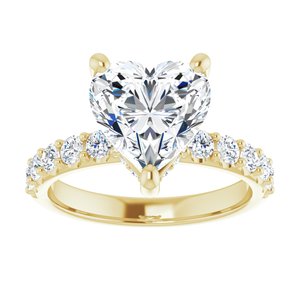 14K Yellow  9x9 mm Heart Engagement Ring Mounting