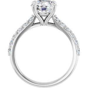 Platinum  8 mm Round Engagement Ring Mounting