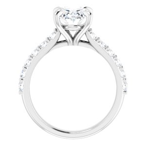 Platinum  10x8 mm Oval Engagement Ring Mounting