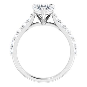 Platinum  10x7 mm Pear Engagement Ring Mounting