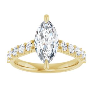 14K Yellow  12x6 mm Marquise Engagement Ring Mounting