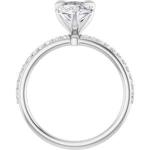 Platinum  10x7 mm Pear Engagement Ring Mounting