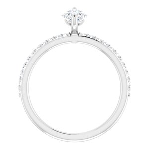 Platinum  10x5 mm Marquise Engagement Ring Mounting