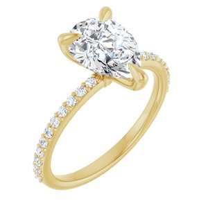 14K Yellow  10x7 mm Pear Engagement Ring Mounting