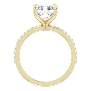 14K Yellow  8 mm Cushion Engagement Ring Mounting