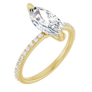 14K Yellow  12x6 mm Marquise Engagement Ring Mounting